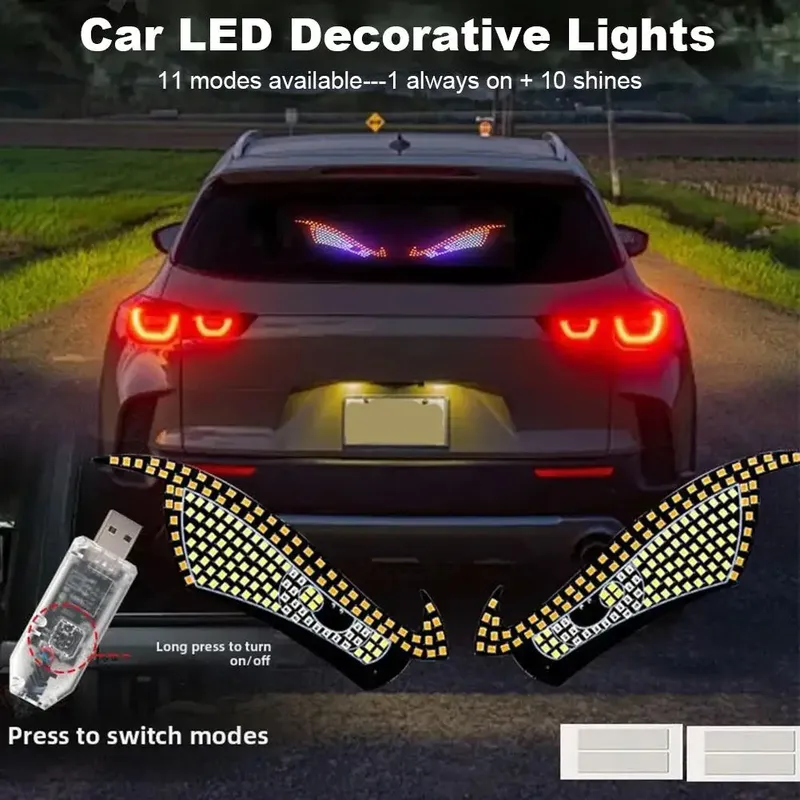 USB Dynamic Big Devil Eyes Licht für Autos LKW Augen RGB Fenster Bildschirm LED Zeichen Animation LED Panel Flexible Display Licht