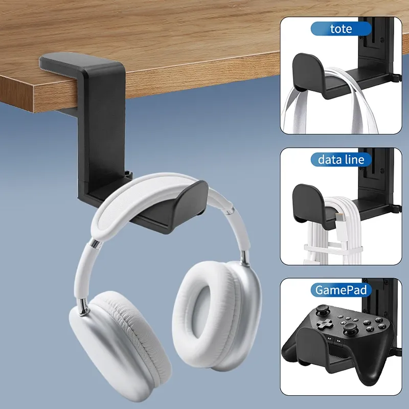 PC Gaming Kopfhörer Ständer Headset Haken Halter Aufhänger Halterung mit verstellbarem 360° °   Drehbare Armklemme, Schreibtischmontage-Universaltasche