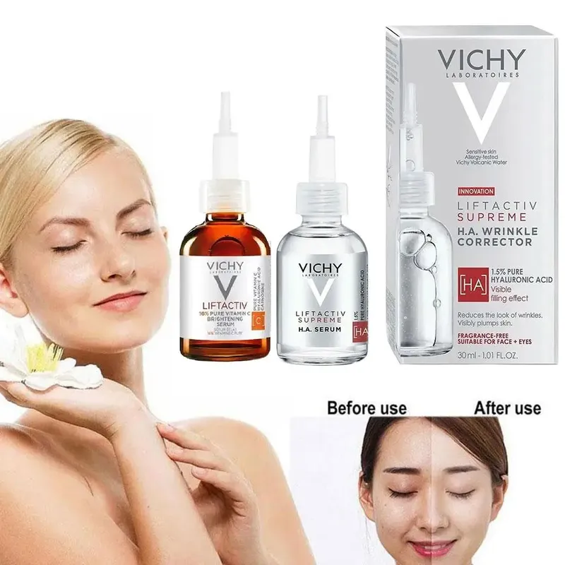 Vichy Hyaluronsäure-Serum, 16 % Vc, Anti-Aging, verjüngend, festigt, reduziert Stumpfheit, antioxidative Eigenschaften, Original-Korea