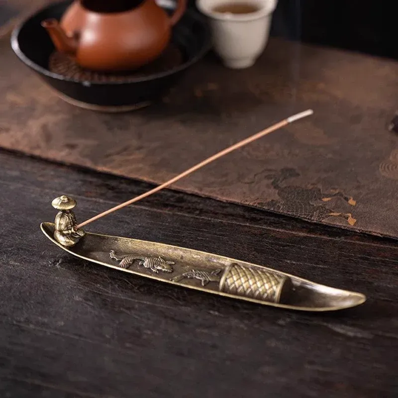 Kreative Weihrauch Halter Boot Angeln Männer Räuchergefäß Japanischen Stil Weihrauch Stick Brenner Aromatherapie Ornament Wohnkultur