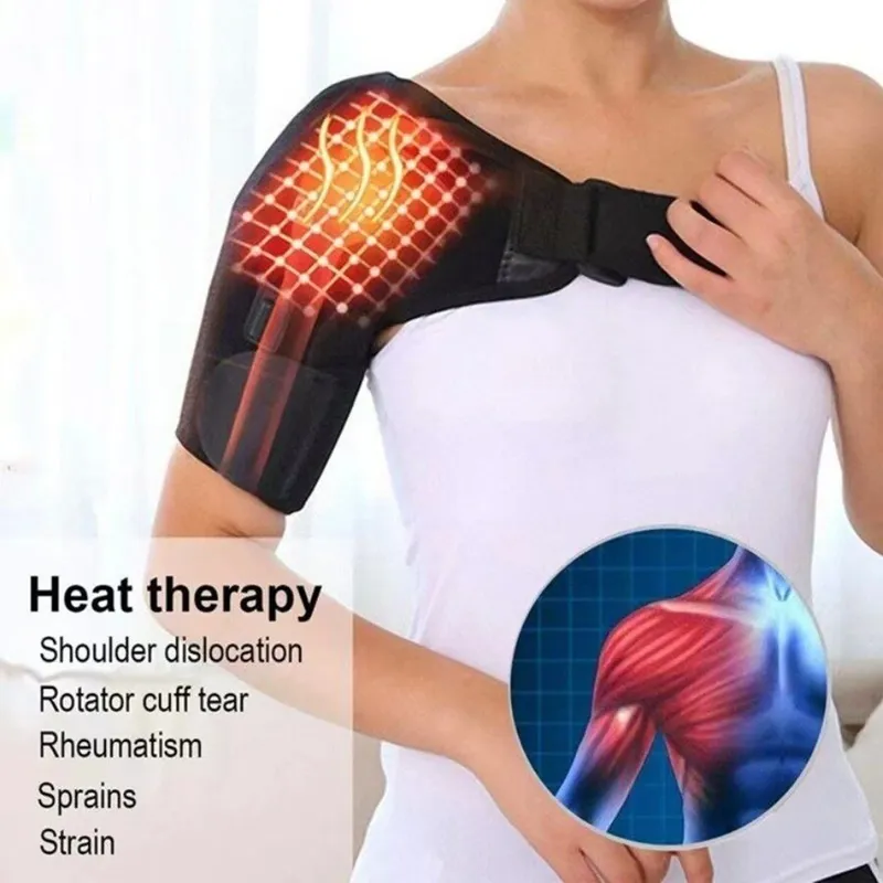 Selbsterhitzende verstellbare einzelne Schulterwickel-Klammer, Schulterschmerzlinderung, Massagegerät, Klammer für Rotatormanschette, zervikales Schulterpolster