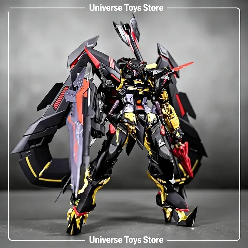 HG 1/144 Astray Gold Frame Bausatz mit Flugpaket und Waffenset, bewegliche Actionfigur, Desktop-Ornament, Sammlerstück, Geschenk