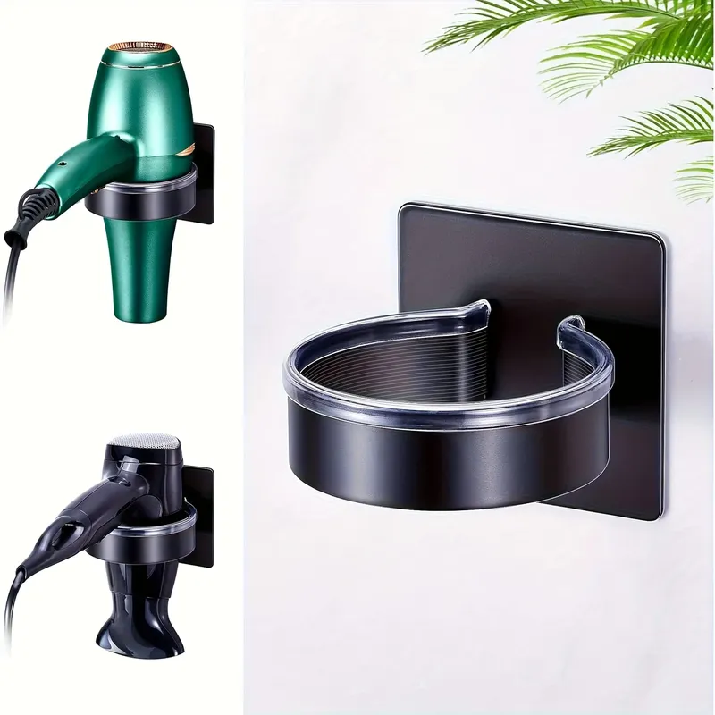 Stanzfreies Haartrockner-Aufbewahrungsregal zur Wandmontage, Haartrockner-Halter, Ständer, Regal für Zuhause, Badezimmer, Ankleidezimmer, kein Bohrer, Organizer
