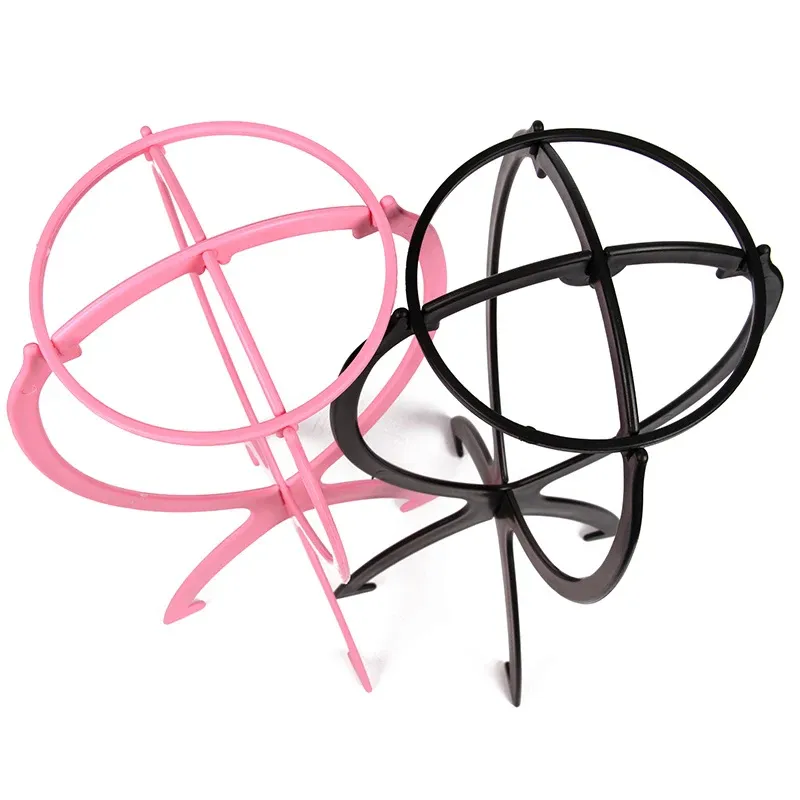 1Pcs Perücke Ständer Kunststoff Hut Display Perücke Kopf Halter 17x36Cm Mannequin Ständer Tragbare Falten Perücke Ständer rosa Haar Display Werkzeuge