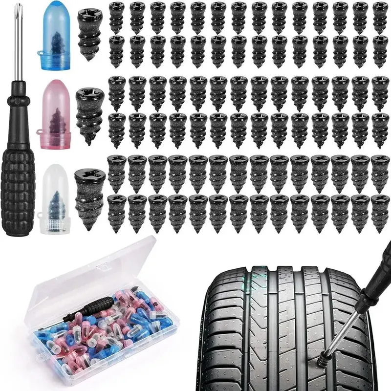 100 stücke Reifen Reparatur Schraube mit SchraubendreherFür Auto Motorrad Lkw Universal Vakuum Reifen Reparatur Nägel Reifen set Auto Zubehör