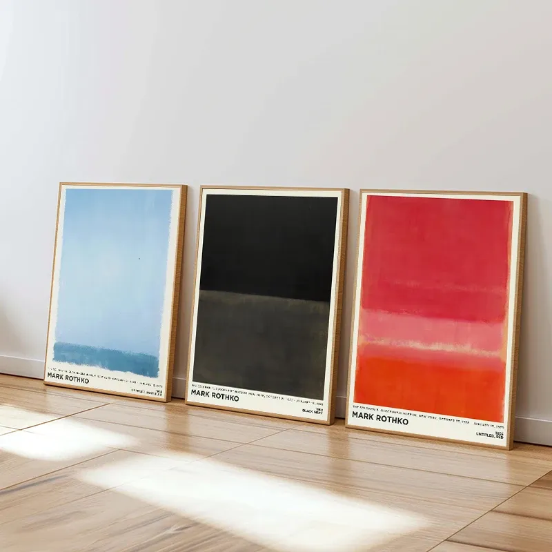 Vintage minimalistisches Mark Rothko Leinwandgemälde, moderne Ausstellung, Poster und Bilddruck für Wohnzimmer, Wandkunst, Heimdekoration