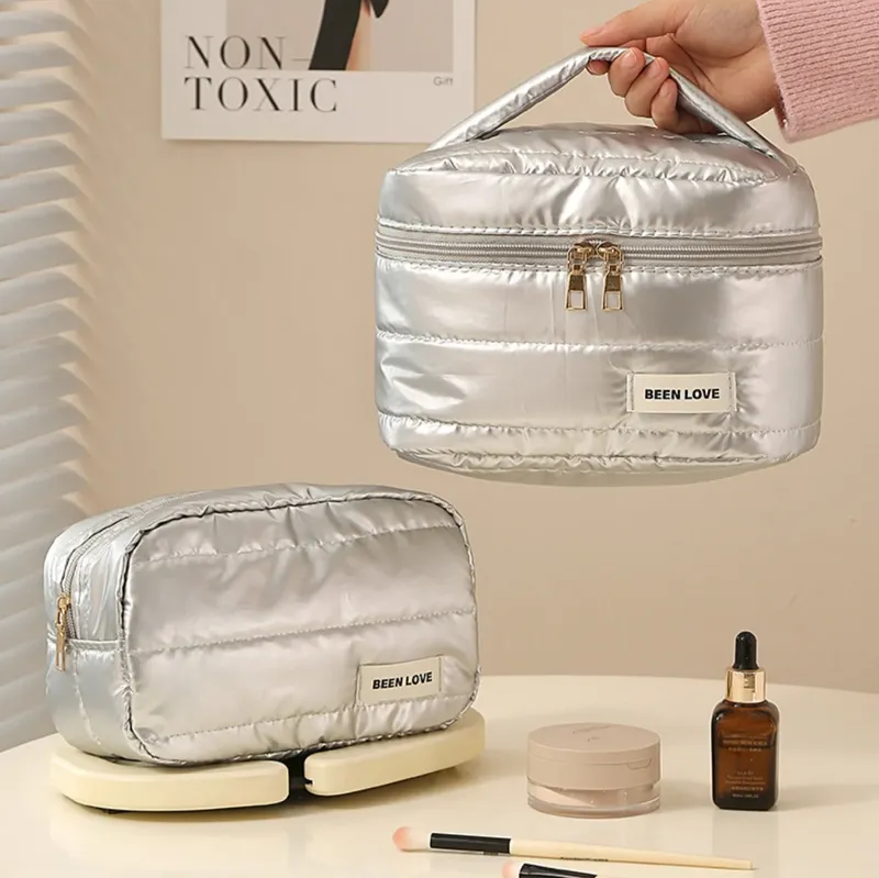 Reise-Make-up-Tasche, große Kapazität, Kosmetiktaschen für Frauen, tragbare wasserdichte Kulturtasche, Make-up-Organizer-Tasche mit Griff