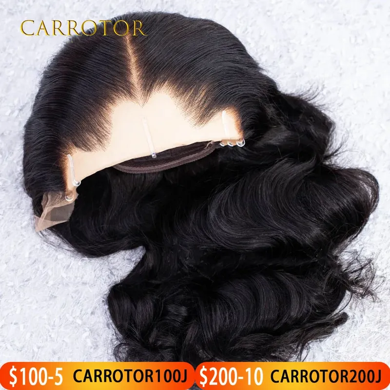 Lagos Hairline Perücke 13x4 Unsichtbare Lace Frontal Perücke 250 Dichte Lockige Tiefwellen Echthaarperücke Klebefrei Vorgezupft Für Frauen