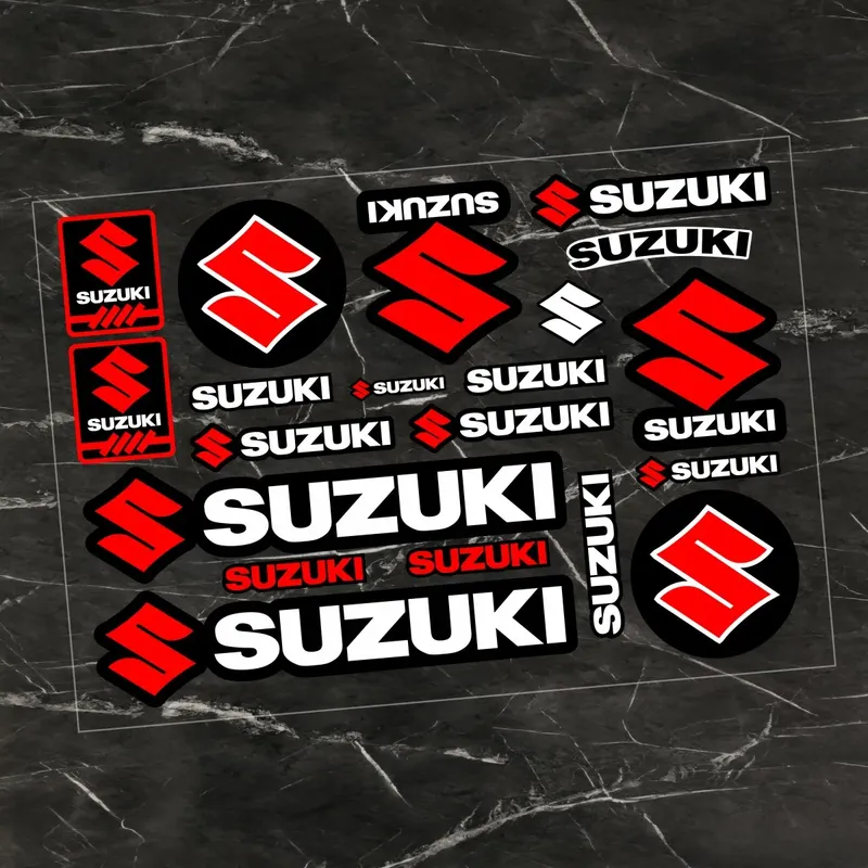 Reflektierender Suzuki Aufkleber Logo Motorrad Tank Helm Fahrrad Auto Aufkleber Kit