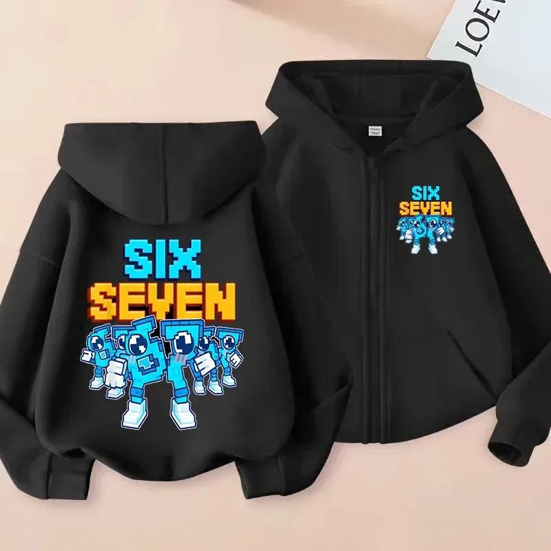 Hot Six Seven Zip Up Hoodies Kinder Lustige 67 Brainrot Sweatshirts Kleidung Kind Mädchen Junge Zipper Hoody Baby Lässige Mode Tops