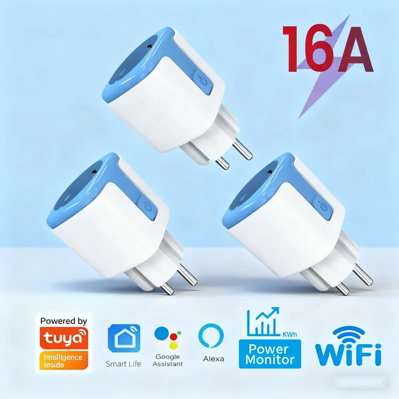 Tuya Smart WiFi Euro-Regulierungsstecker Mobile App zeitgesteuerte Fernbedienung Alexa Sprachsteuerung 16A, 20A
