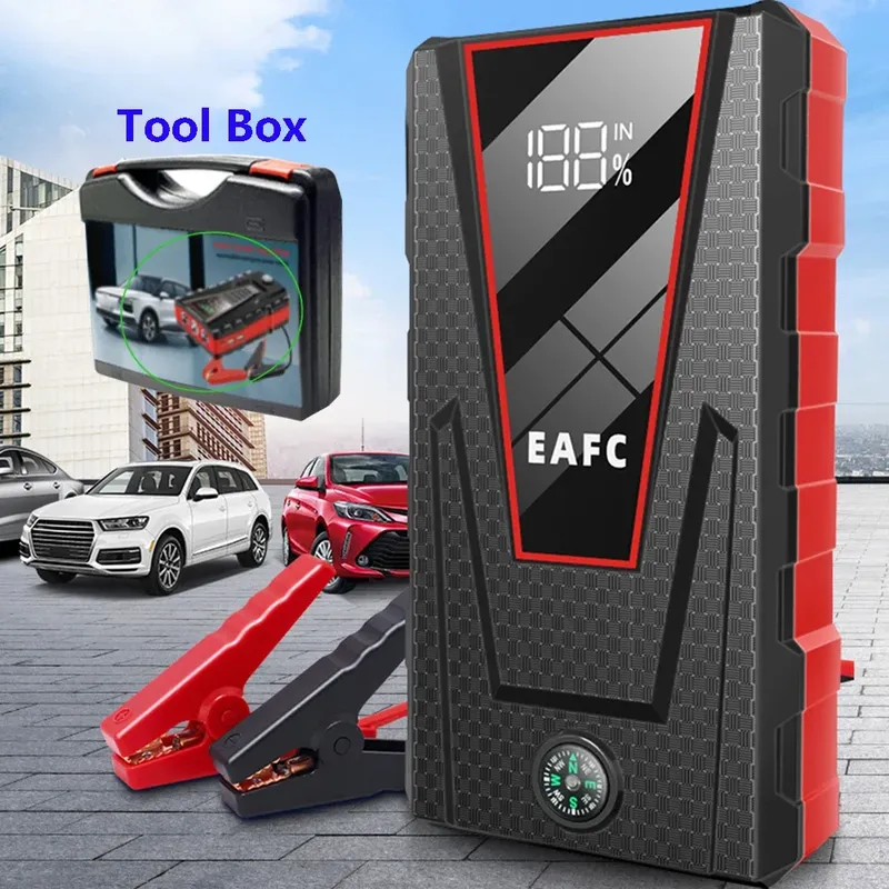 EAFC Auto-Starthilfe 600A / 1200A / 2000A Tragbare Powerbank Auto-Batterie-Booster 12V Auto-Startgerät für Benzin- und Dieselautos