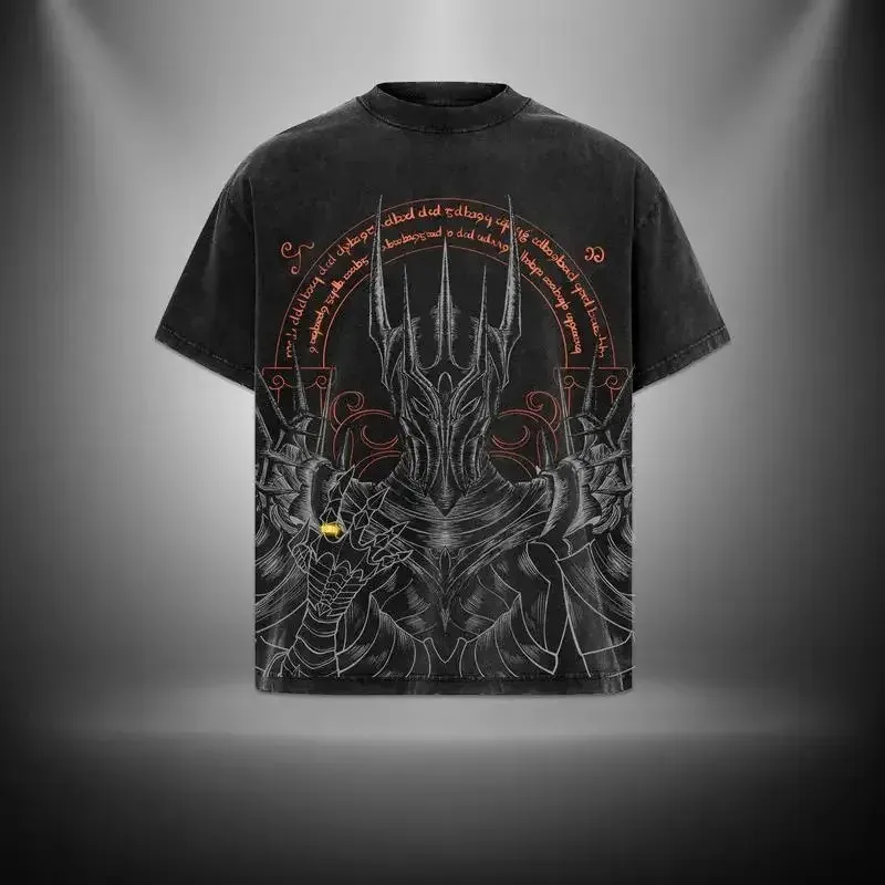 Y2k High Street Vintage Washed Herren-Baumwoll-T-Shirt, klassischer Film, lässig, lockere Passform, kurze Ärmel, Rundhals-T-Shirt, Unisex, Fans-Geschenk