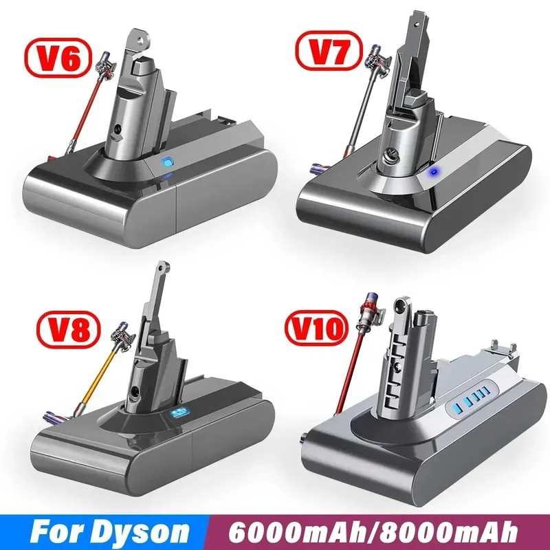 6000 mAh geeignet für Dyson V6 V7 V8 V10 V11 DC31A DC34B Serie Akku SV03 DC62 SV10 SV11 SV12 SV14 SV15 Staubsauger Akku