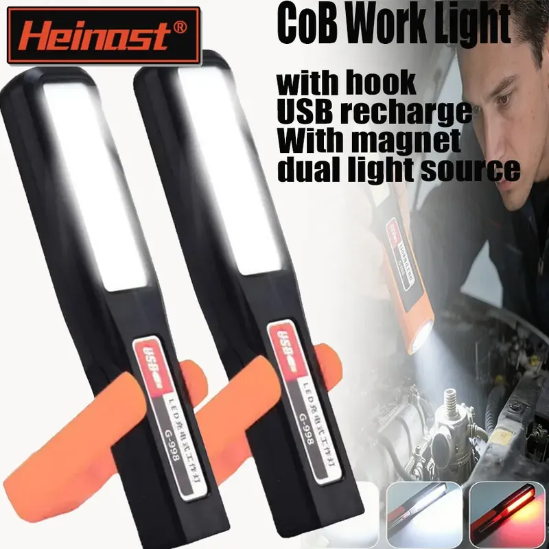 Superhelle COB-LED-Arbeitsleuchte mit Magnet/Haken, für Auto, Garage, Mechaniker, wiederaufladbare Taschenlampe, Notlicht, Warnleuchte