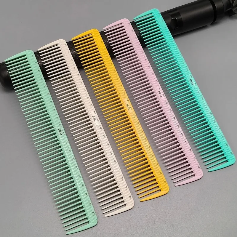 Haarschneidekamm im japanischen Stil mit Skala, Friseursalon, Friseurkämme, Besatz für Damen, langes Haar, Schraubgewinde, Haarbürste