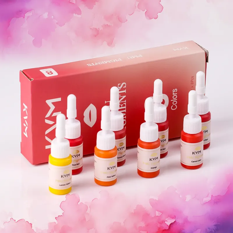 8 stücke 5ML Tattoo Pigmente Make-Up Tattoo Lippen Pigmente Semi Permanent Tattoo Pigmente Schönheit Kunst Frauen Verwenden Tattoo Tinte liefert