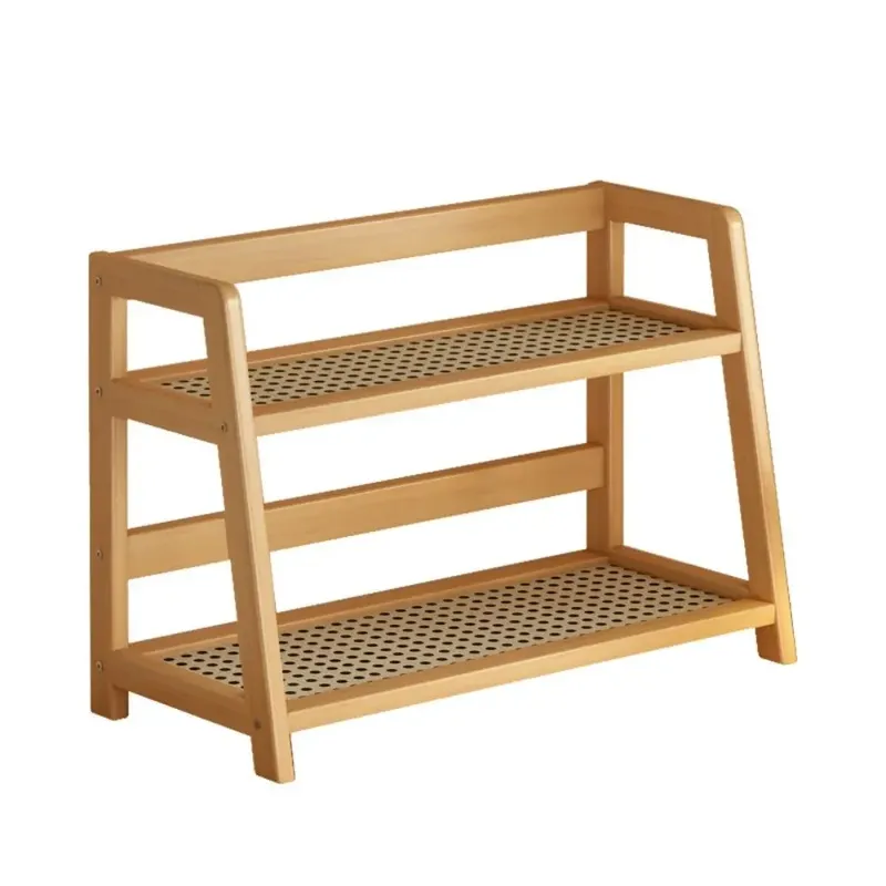 Holz-Aufbewahrungsregal für die Küche, Rattan-Desktop-Organizer, Präsentationsständer, Gewürzregal für Arbeitsplatte, Make-up-Organizer