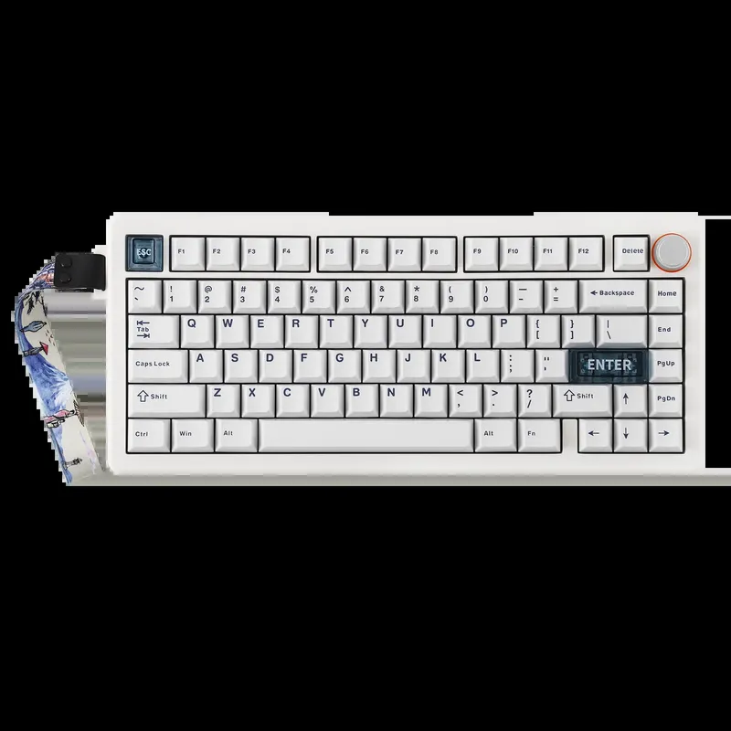 CIDOO QK75 75 % VIA programmierbare Dichtung, kabelgebunden/Bluetooth/2,4 GHz, kabellose mechanische Tastatur mit 4000 mAh Akku und RGB-Hintergrundbeleuchtung