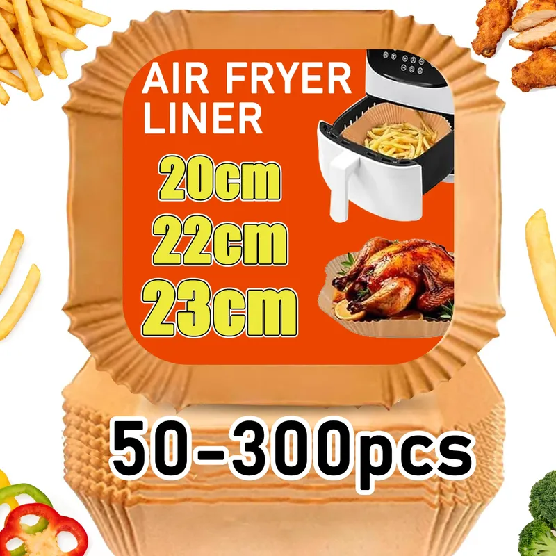 20/22/23 cm Air Fryer Papier Liner Einweg Antihaft Öl-proof Back Papier Liner für Ofen mikrowelle Braten Backen Accessori
