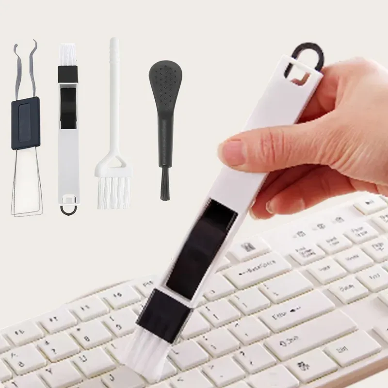 4-teiliges Tastatur-Reinigungsset mit Tastenkappen-Abzieher, Kunststoff-Tastenkappen-Entferner und Schaftreiniger für die Wartung mechanischer Tastaturen.