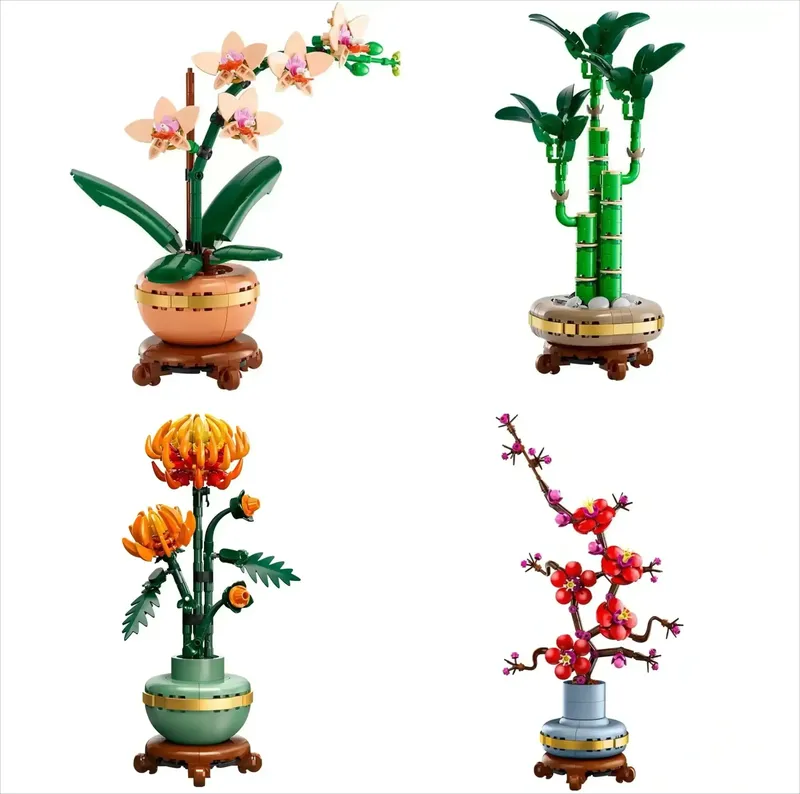 Bouquet Blossom-Bausteine-Sets 10368 10369 10344 10343, kompatibel mit Legoed-Partikeln, geeignet für Weihnachtsgeschenke