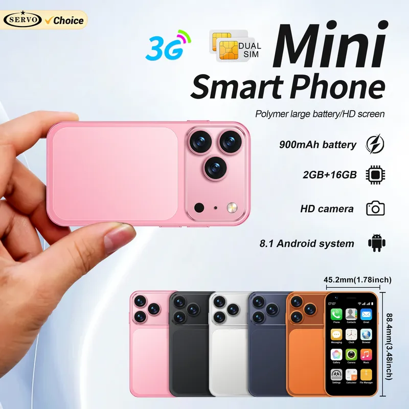 SERVO 18SE MINI Android Mini-Smartphone 3G WCDMA 2GB RAM 16GB ROM Wi-Fi Hotspot GPS 3,0" Touchscreen Kleines Smartphone 2 SIM-Standby