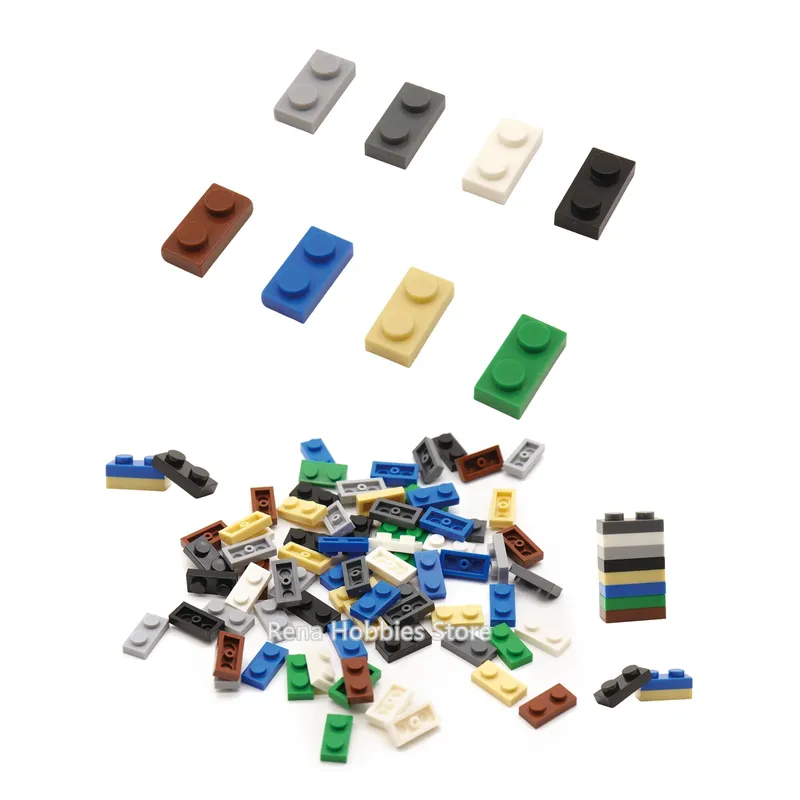 200PCS DIY Bausteine Dünne Zahlen Bricks 1*2 Punkte Pädagogisches Kreative Kompatibel Mit 3023 PLATTE 1X2 Spielzeug für Kinder