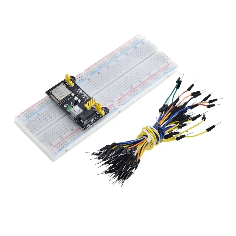 MB-102 400 830 Löcher Steckbrett Strommodul+65 Stück Jumper-Kabel MB102 Breadboard Dupont-Leitung Test Entwicklungs-DIY für Arduino-Kit