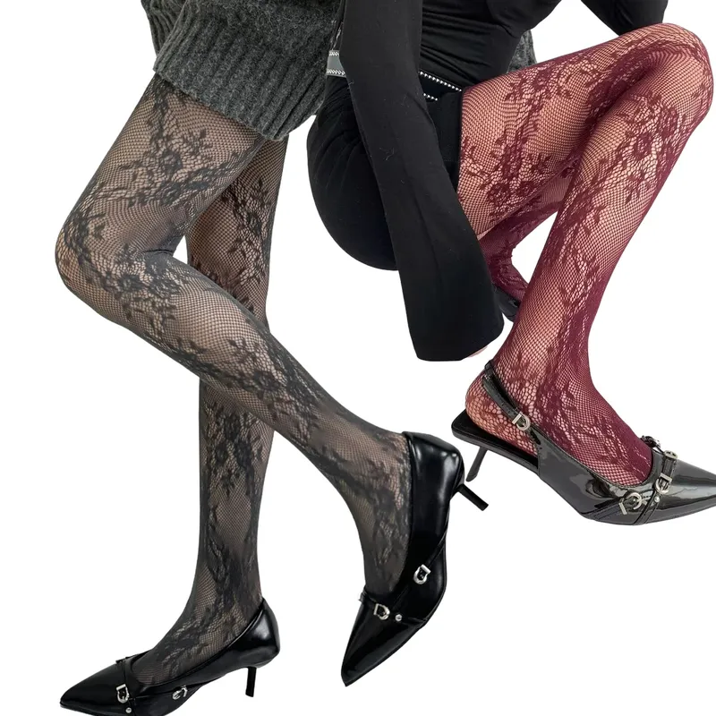 Frauen Dünne Strumpfhosen Retro Mode Fishnet Strumpfhosen Fischernetz Strümpfe Hot Sexy Dance Nachtclub Party Hohl Blumen Leggings