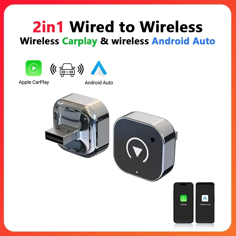 Neue Super Mini Carplay AI Box verkabelt zu Wireless CarPlay & Android Auto 2in1 Box 5GHz WiFi5 für 99% Original verkabeltes CarPlay/Auto Car