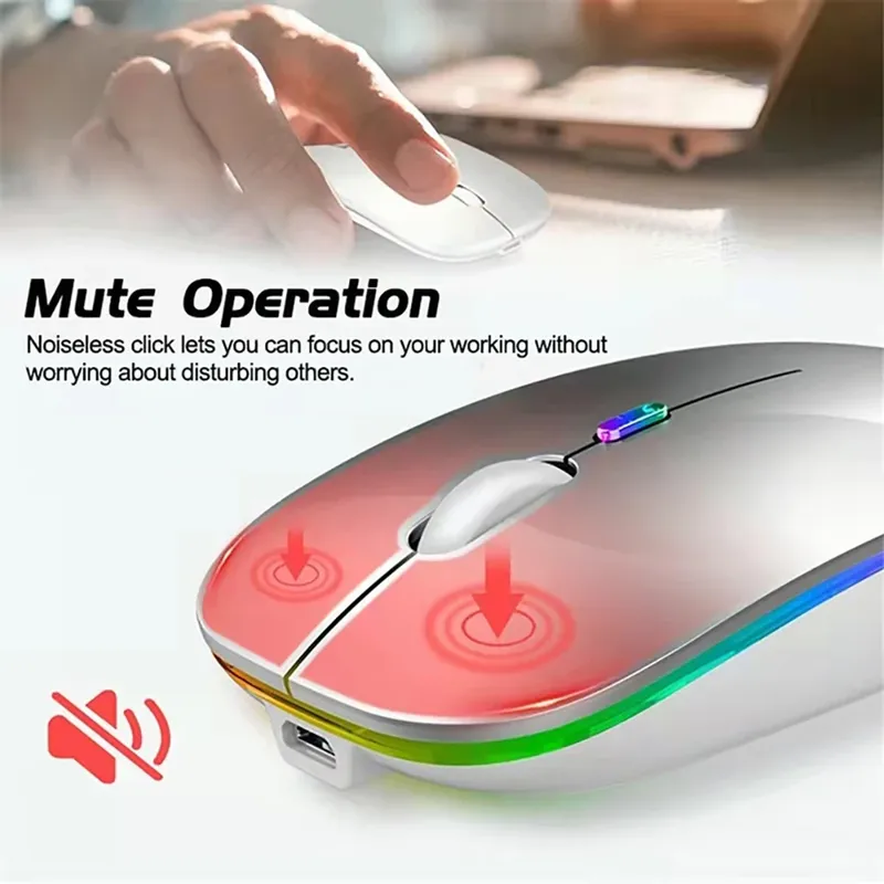 Bluetooth 2,4G USB Drahtlose Maus Ergonomische Stille Gaming Maus Tragbare Wiederaufladbare RGB Hintergrundbeleuchtung Maus Für Computer Laptop PC