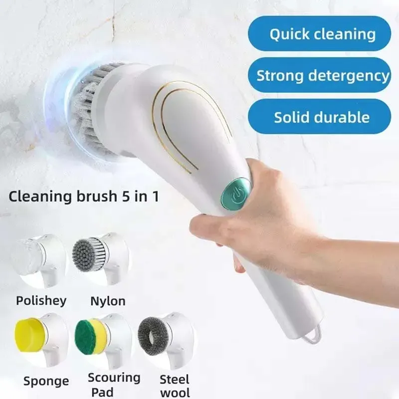 USB wiederauf ladbare Küche Geschirrs pül bürste Waschbecken Reiniger Bad Badewanne saubere Bürste Spin Scrub ber elektrische Reinigungs bürste