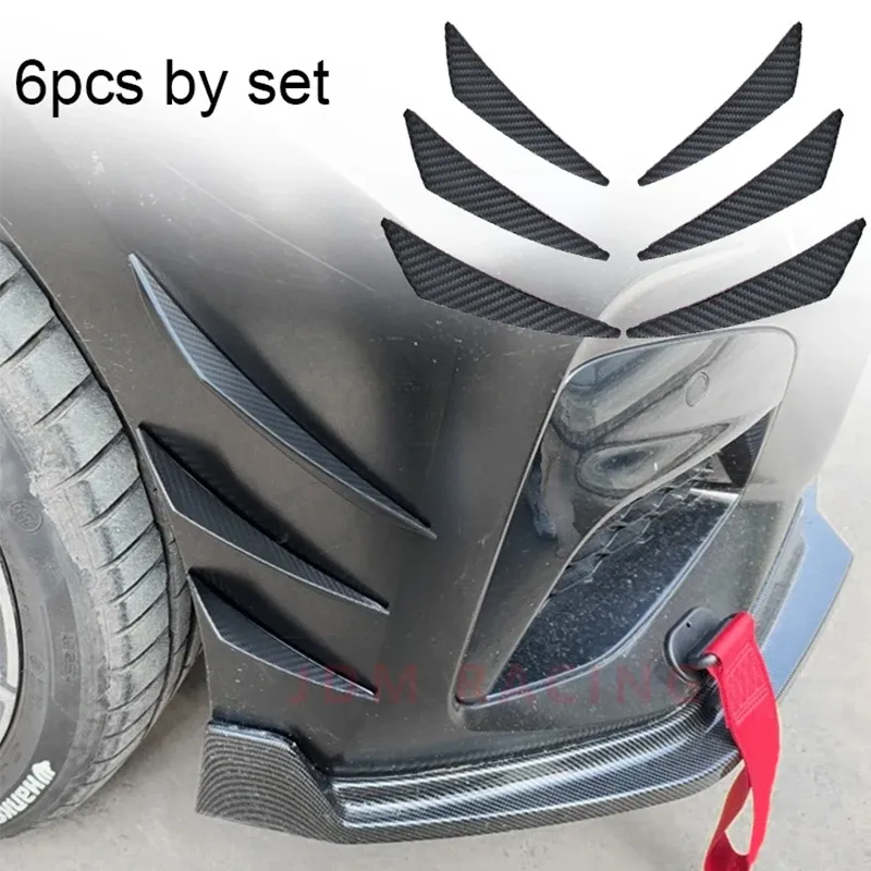 6 stücke Universal Gummi Auto Frontschürze Lip Schutz Hinten Diffusor Schwarz Carbon Fiber Spoiler Splitter Flügel Schutz Schutz