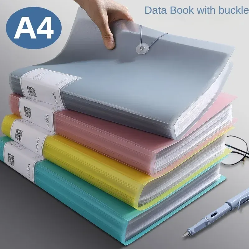 A4 Informationsbuch-Ordner, transparent, mitten gefaltet, Zertifikat, Papier, Aufbewahrungstasche, Studentenalbum, Sammlung, Buch, Schreibtisch-Organizer