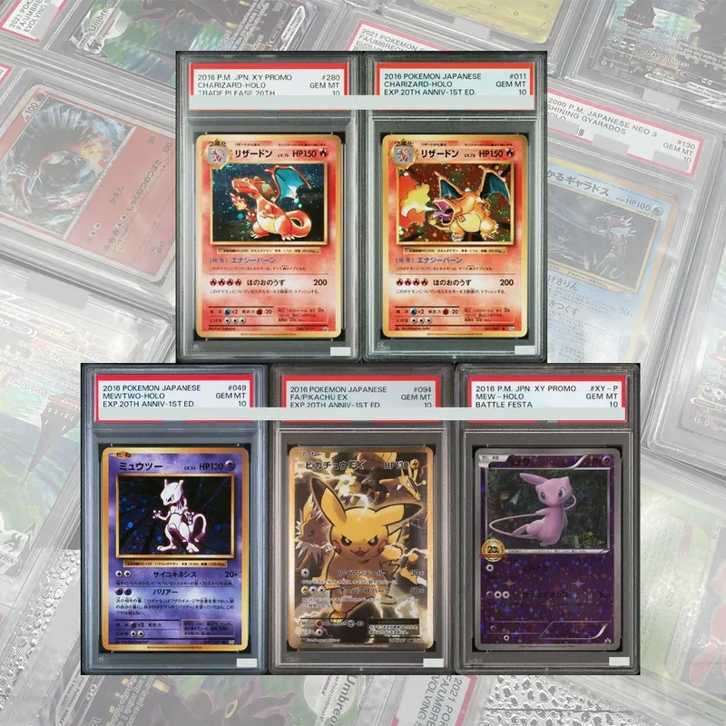 20. JAHRES-1ST ED. SERIE DIY PROXY PTCG GRADED COLLECTION CARD MEW-HOLO CHARIZARD-HOLO MEWTWO-HOLO CARD GEM MT10 CHILD GESCHENKE