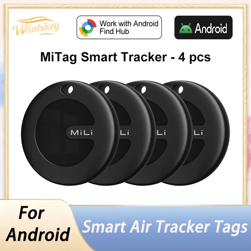 1–4 Stück MiLi Mitag Go GPS-Tracker, Android-Artikelfinder, kompatibel mit Google Find Hub (nur Android), Schlüssel-Wallet-Finder, Smart Tag