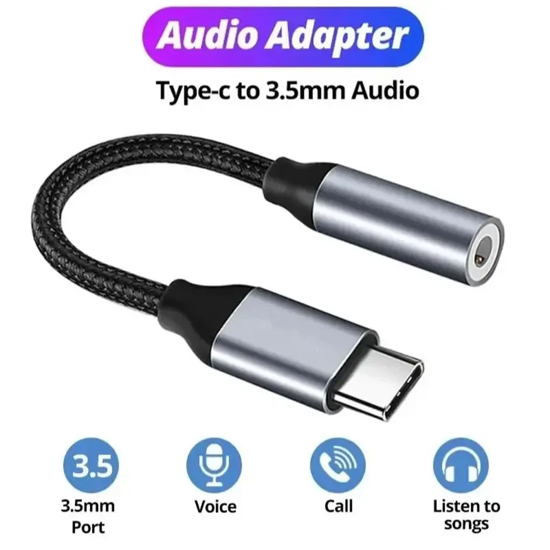 USB C auf 3,5 mm Kopfhöreranschluss-Adapter Aux-Audiokabel für Samsung Galaxy Huawei Xiaomi iPad Pro iPhone OnePlus Telefon-Kopfhörer