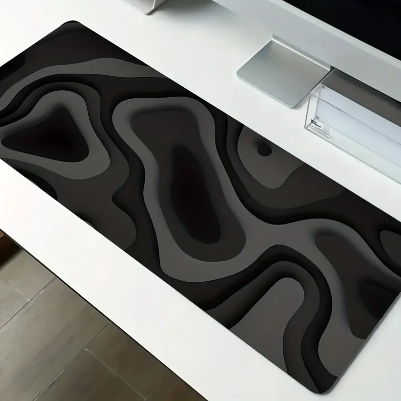 Schwarz Grau Swirl Design großes Mauspad Schreibtischunterlage Gaming-Pad PC-Zubehör Computertastatur Mauspads Büroteppich Mauspad