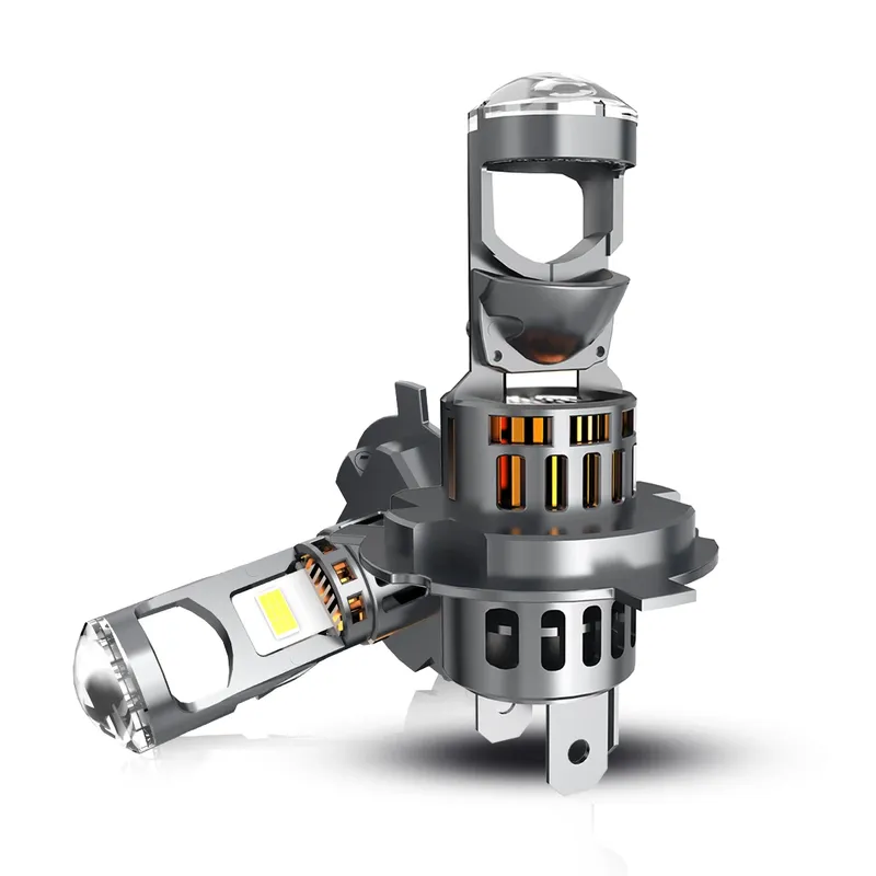 Plug Play H4 9003 HB2 Projektor-Scheinwerferlampen mit hoher und niedriger Mini-Linse, 12 V, ultrahelle, perfekt geschnittene Linienbeleuchtung für Autolichter