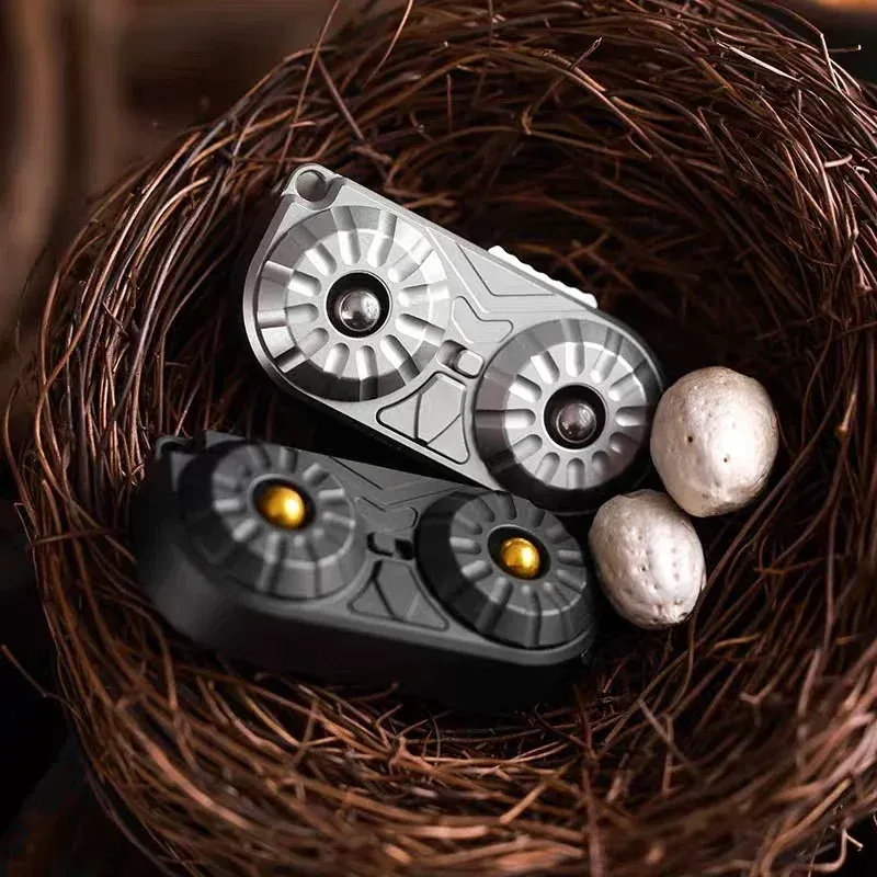 Kreatives OWL Edelstahl-Verbund-Multifunktionsspielzeug EDC Push Slider Fidget Sliders Angstlösendes Anti-Stress Sensorisches Spielzeug