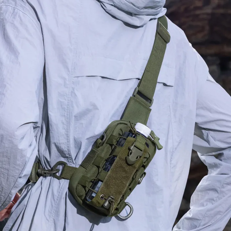 Wasserflaschentasche, Cross-Body-Wasserflaschentasche, multifunktionale Becherschutzhülle, Wasserbecherhülle, Fahrradtasche, professionelle Camping-Brusttasche im Freien