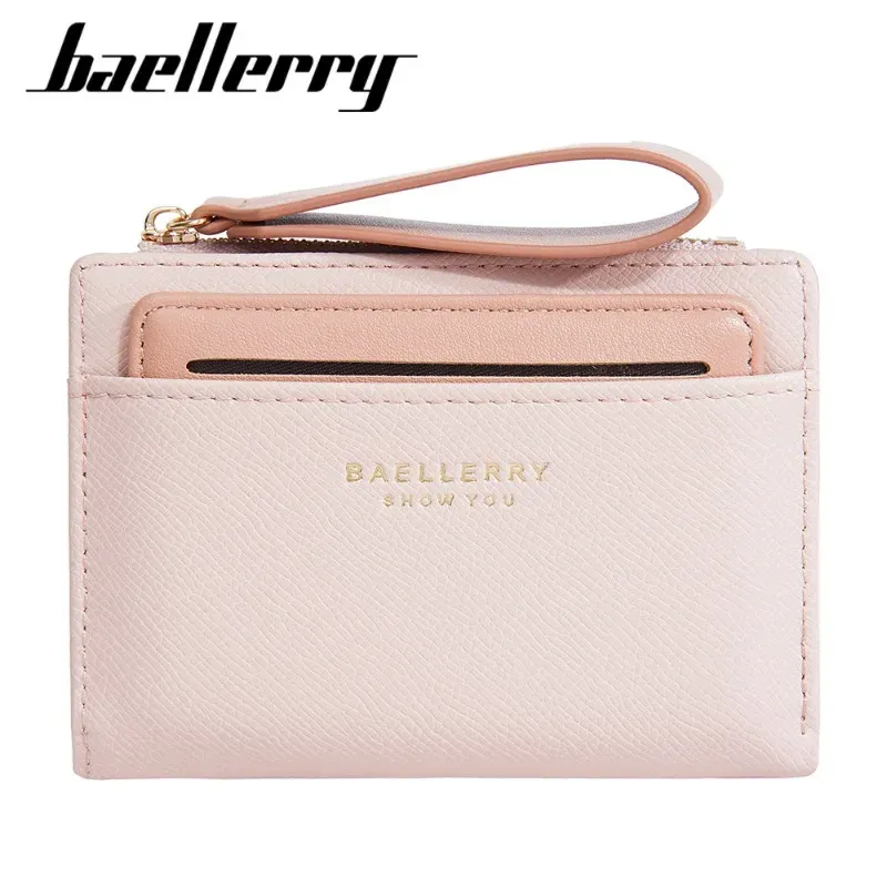 Baellerry Luxusmarke Damen Edle Geldbörse PU-Leder Schlanke Multikarten-Kurzbörse Geldbeutel für Frauen