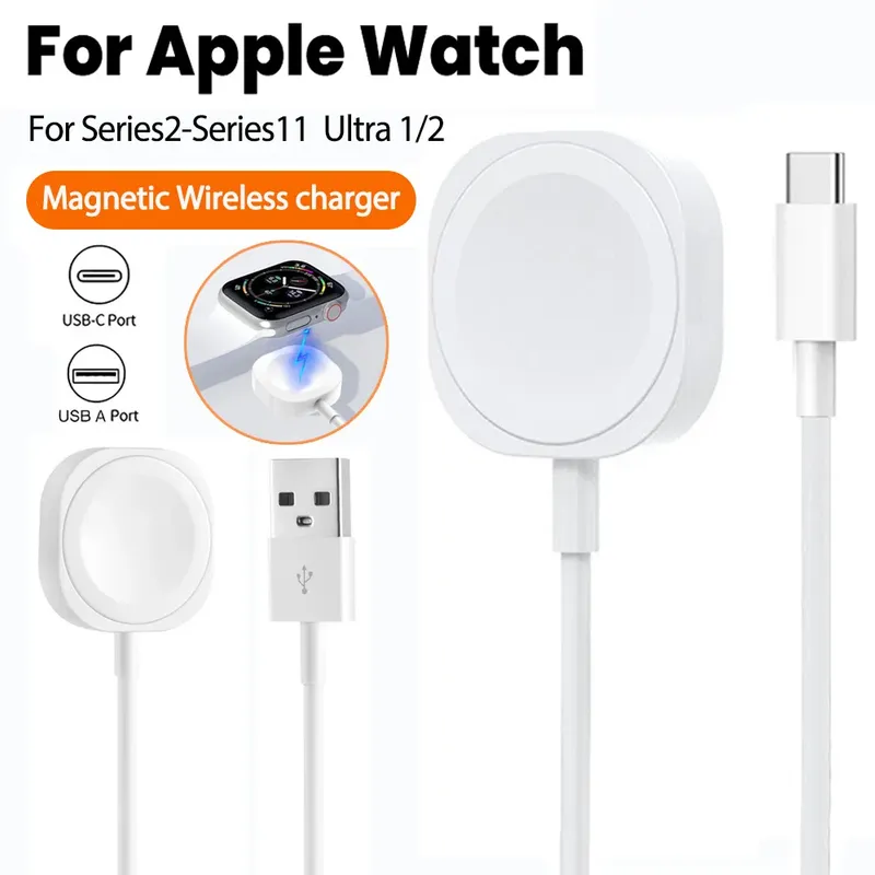 1M USB/Typ-C Ladegerät für Apple Watch Serie 10 9 8 7 6 5 4 3 2 SE Ultra Edition iWatch Ladegerät magnetisches kabelloses Ladekabel