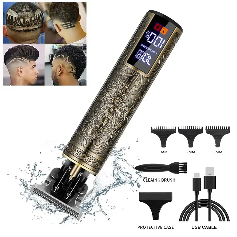 Vintage Haarschneidemaschine Akku-Trimmer Tragbare USB-Schnelllade-Haarschneidemaschine Elektrorasierer Friseur Professioneller Friseur