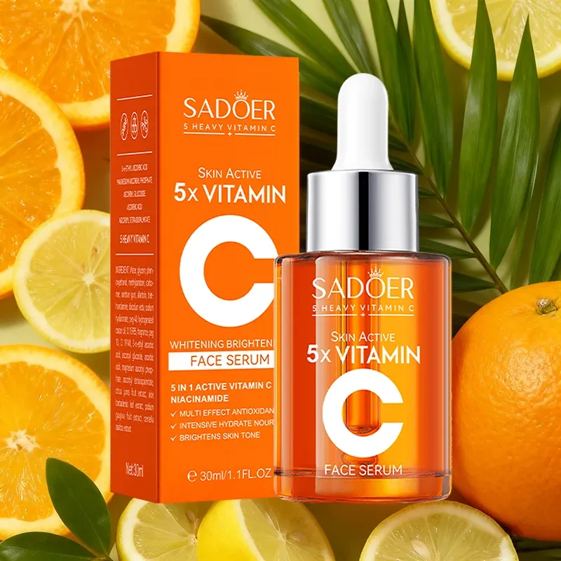 SADOER Vitamin C Whitening Gesichtsserum für das Gesicht, feuchtigkeitsspendend, Anti-Falten, Anti-Aging, Gesichtsessenz, Hautpflegeprodukte