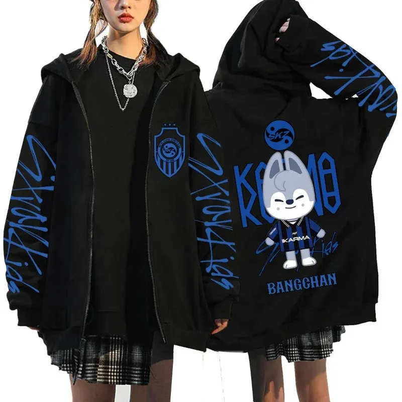 Beliebter SKZOO Stray Kids Cute Cartoon Surrounding Harajuku Bedruckter Kapuzenpullover Locker sitzender Kapuzenpullover mit Reißverschluss Weihnachts- und Geburtstagsgeschenke