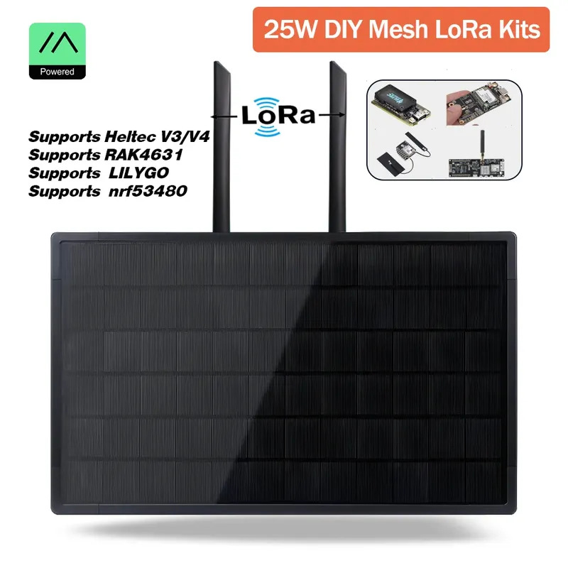 25 W MPPT Solar Panel 868 915 Mhz Batterie Im Freien Wasserdichte Heltec LoRa Meshtastic Für RAK4631 LILYGO ESP32 Arduino Diy LoRa IoT