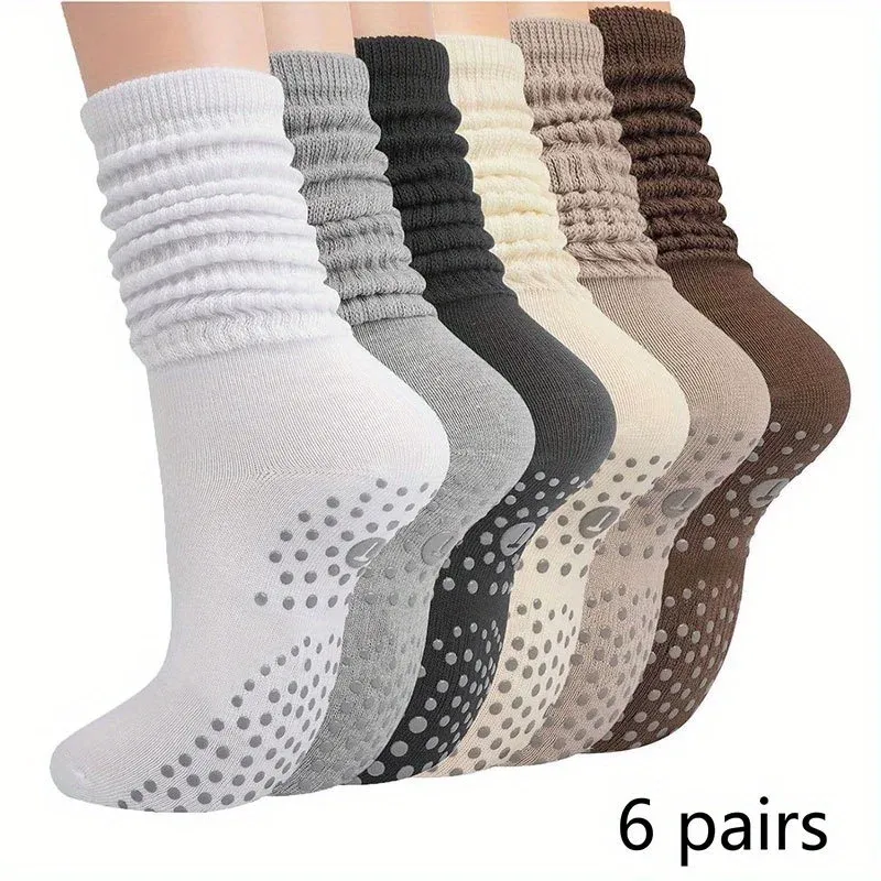 1/3 Doppelstapel-Yoga-Socken, rutschfest für den Innenbereich, weicher, atmungsaktiver Stoff, Wadensocken für Damen, geeignet für Pilates-Übungen