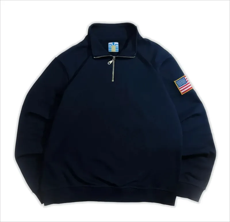 Übergroße Lässige Bestickte Kapuzenpullover Damen Sweatshirt Stehkragen Viertelreißverschluss Pullover Sport Unisex Y2k Streetwear